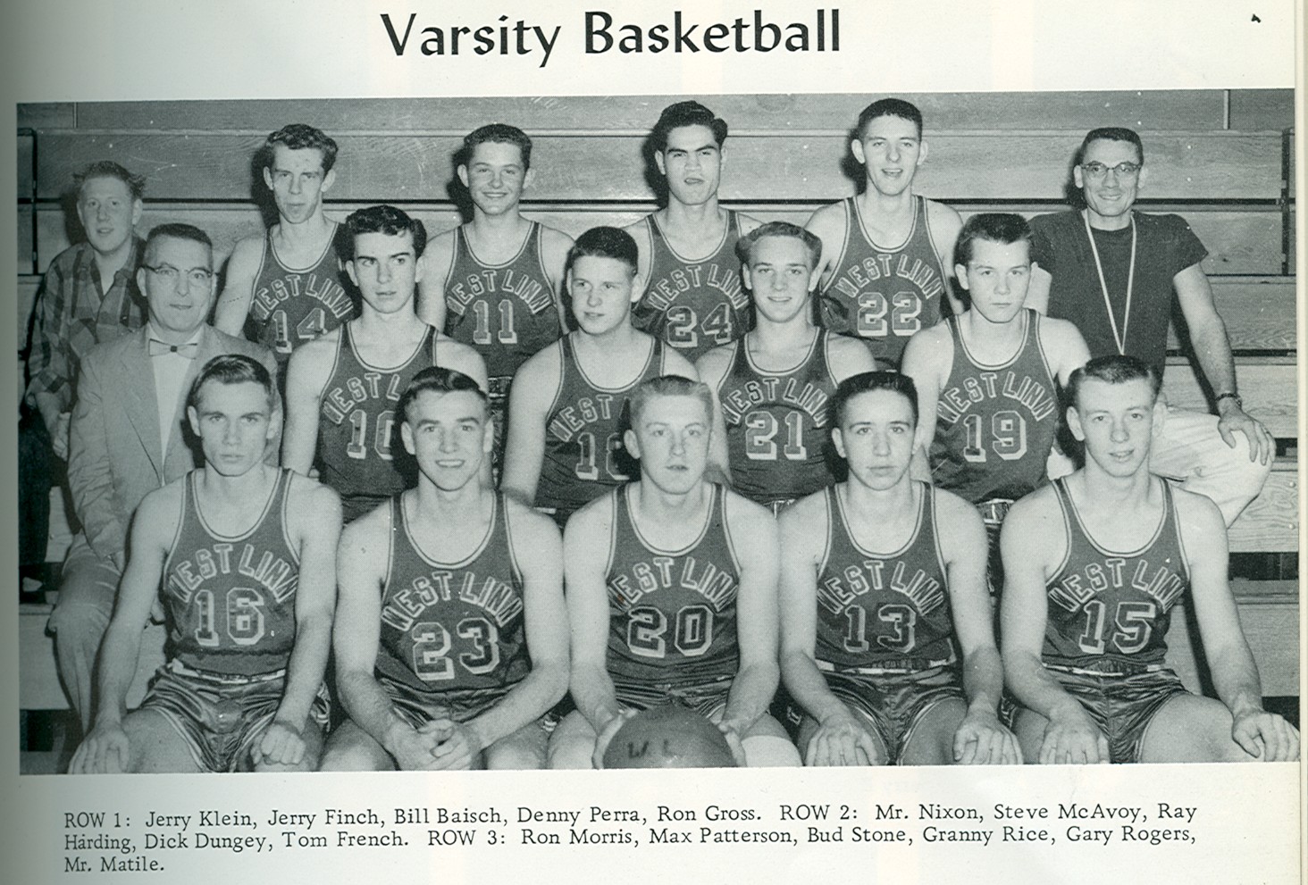 1958 varsity basketball team 